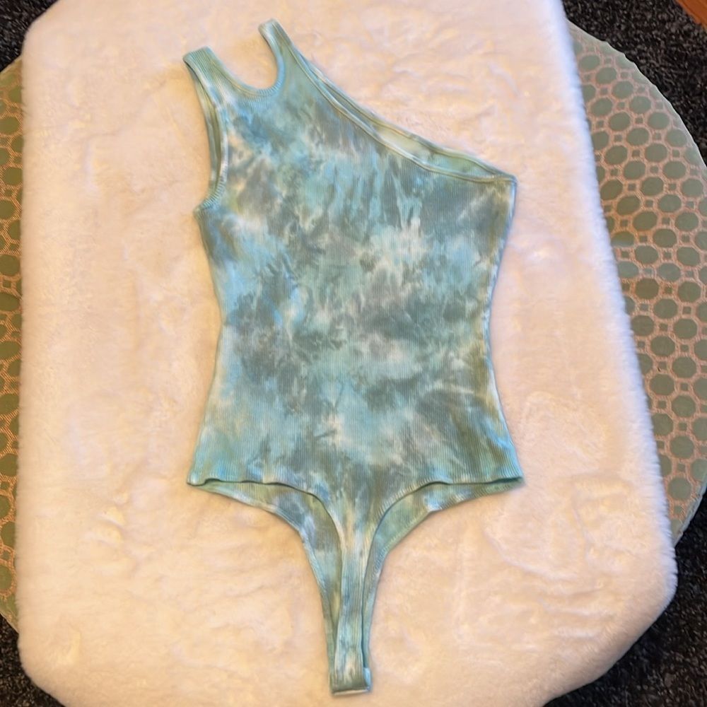 New! Lovers and Friends Bradley Bodysuit Teal Green Tie Dye Size XS - Picture 7 of 12